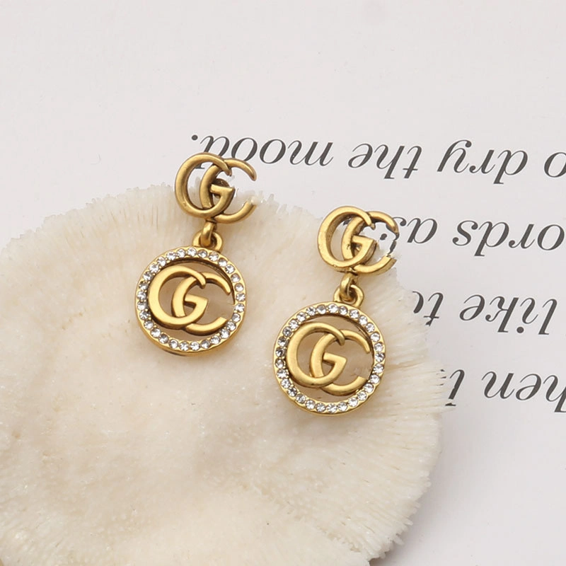 Wholesale Luxury Jewelry Famous Brand Stud Earrings Gucci′ S Gg Women Inspired Designer Earrings Popular Brand Hoop Earring