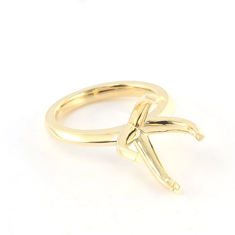 Gold Semi Ring Mount Yellow Solid Gold with Custom Size for Women Good Setting Ring From China Top Quality Jewelry