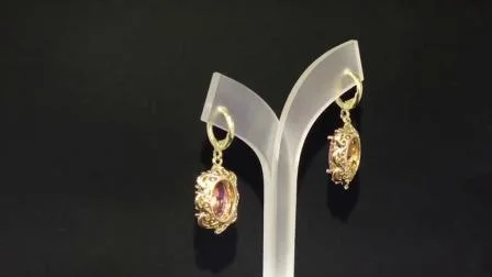 Joias de brincos longos estilo ouro 18K da moda popular europeia